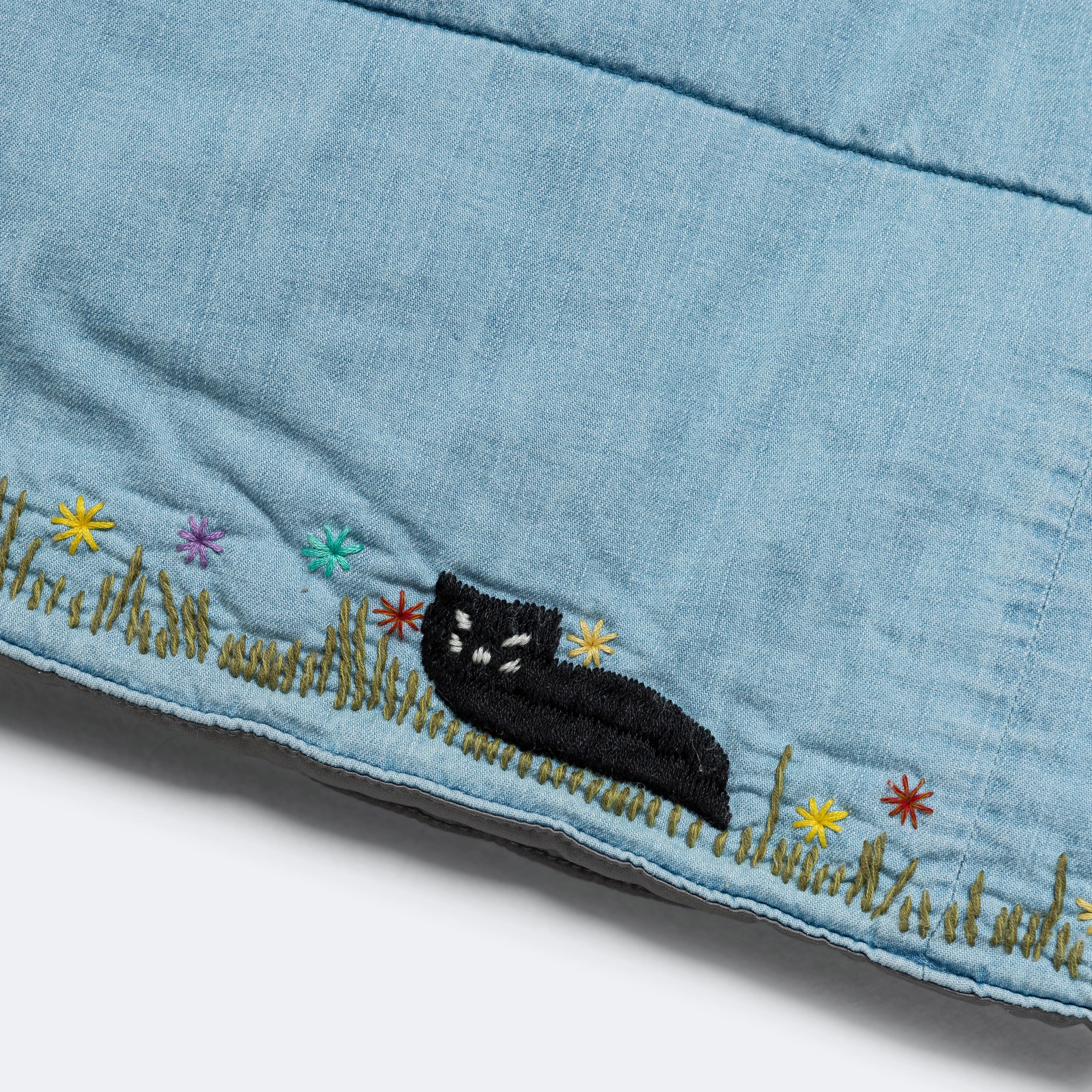 6oz Denim Quilt SAMU Vest (Cat Embroidery) - Pro