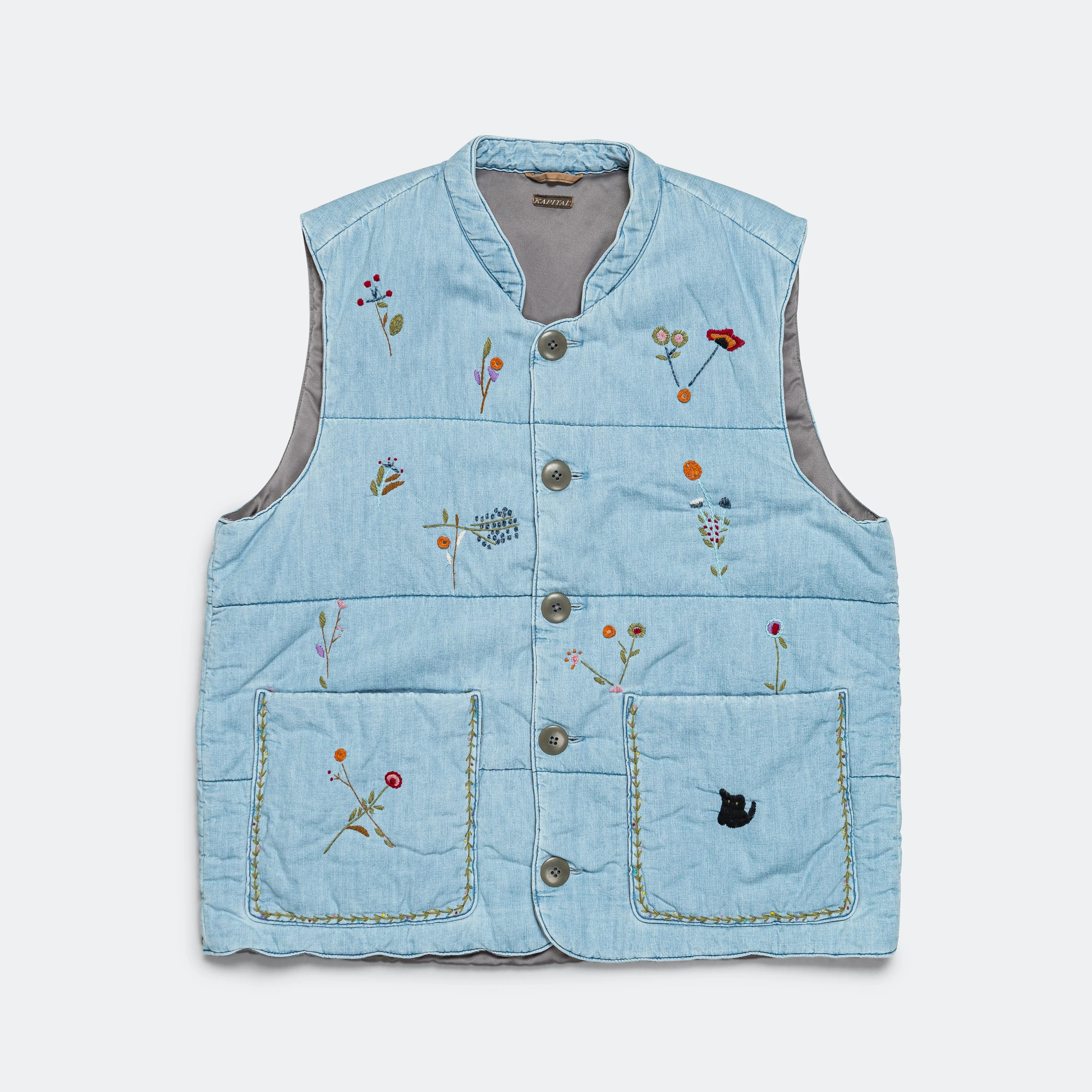 6oz Denim Quilt SAMU Vest (Cat Embroidery) - Pro