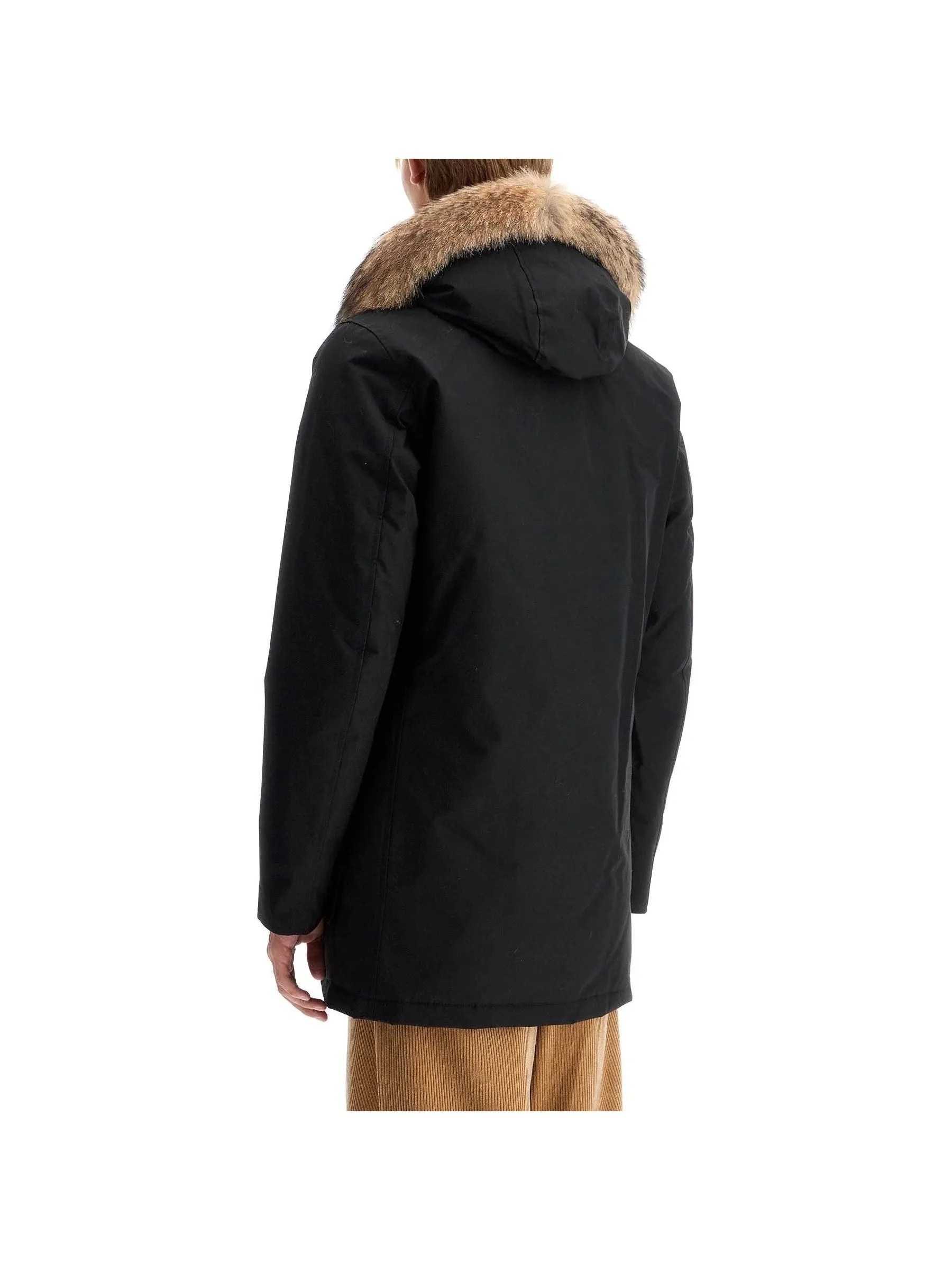 Arctic Fur-Trimmed Wool Coat