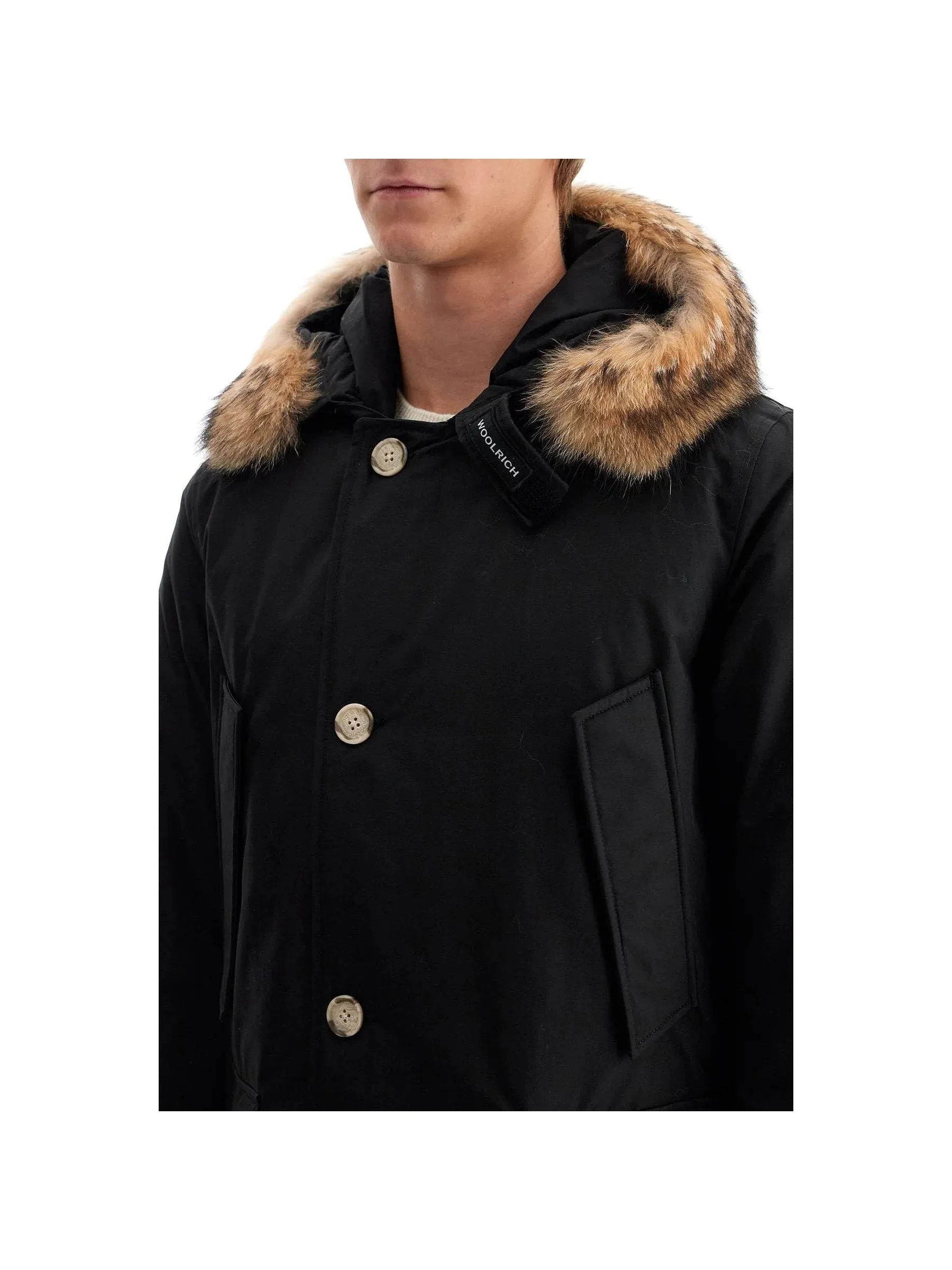 Arctic Fur-Trimmed Wool Coat