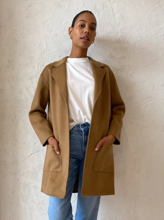 Assembly Label Single Breasted Wool Coat in Caramel