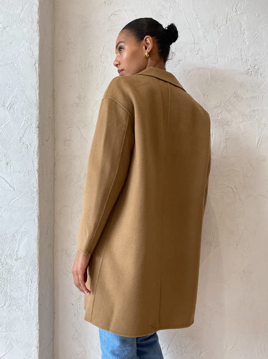 Assembly Label Single Breasted Wool Coat in Caramel