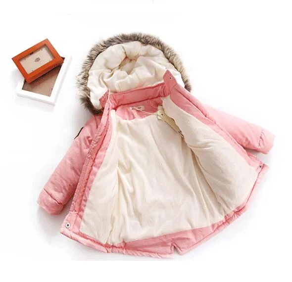 Autumn Winter Children Girls Warm Thick Jackets 2-8 Years