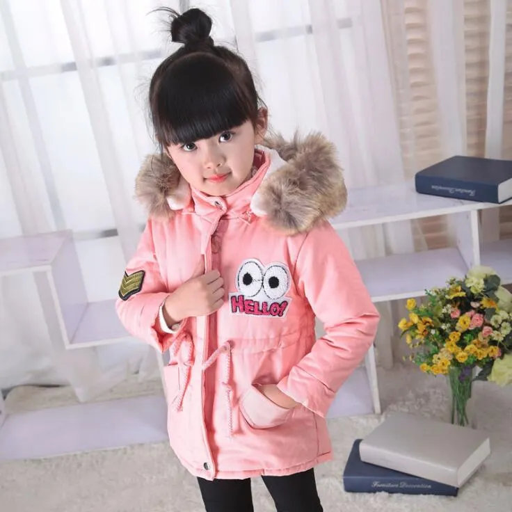 Autumn Winter Children Girls Warm Thick Jackets 2-8 Years