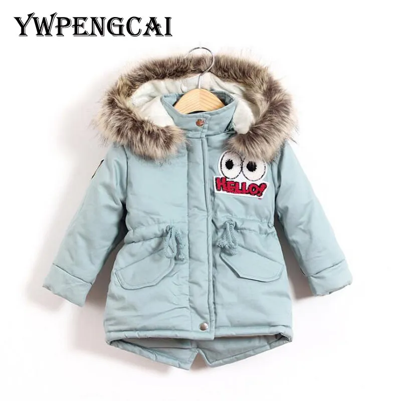 Autumn Winter Children Girls Warm Thick Jackets 2-8 Years