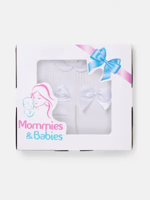 Baby Girl  Grow 2-piece with Bow Gift Box Set - Ivory