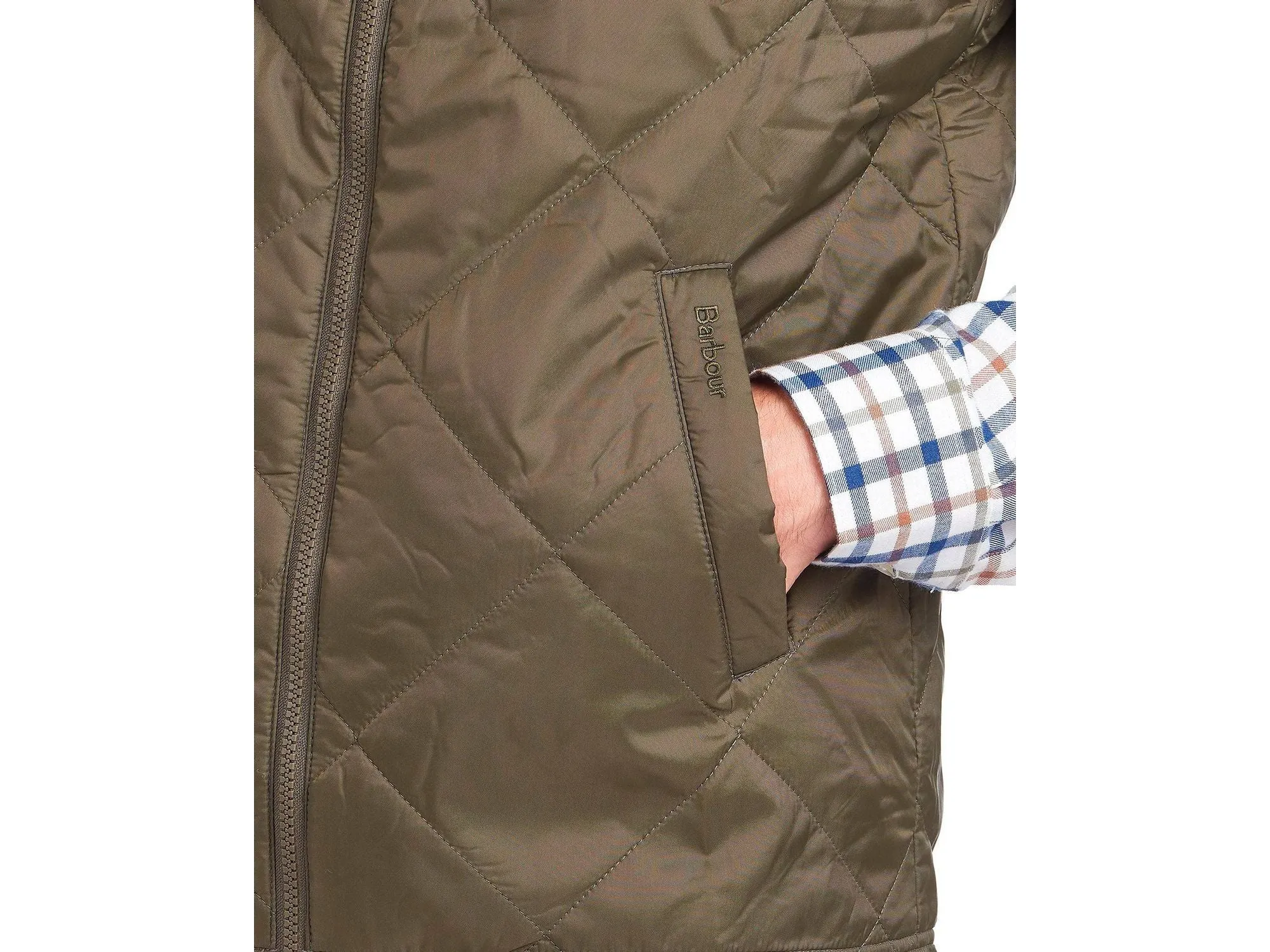 Barbour Finn Gilet Quilted Lightweight Insulated Vest In Olive