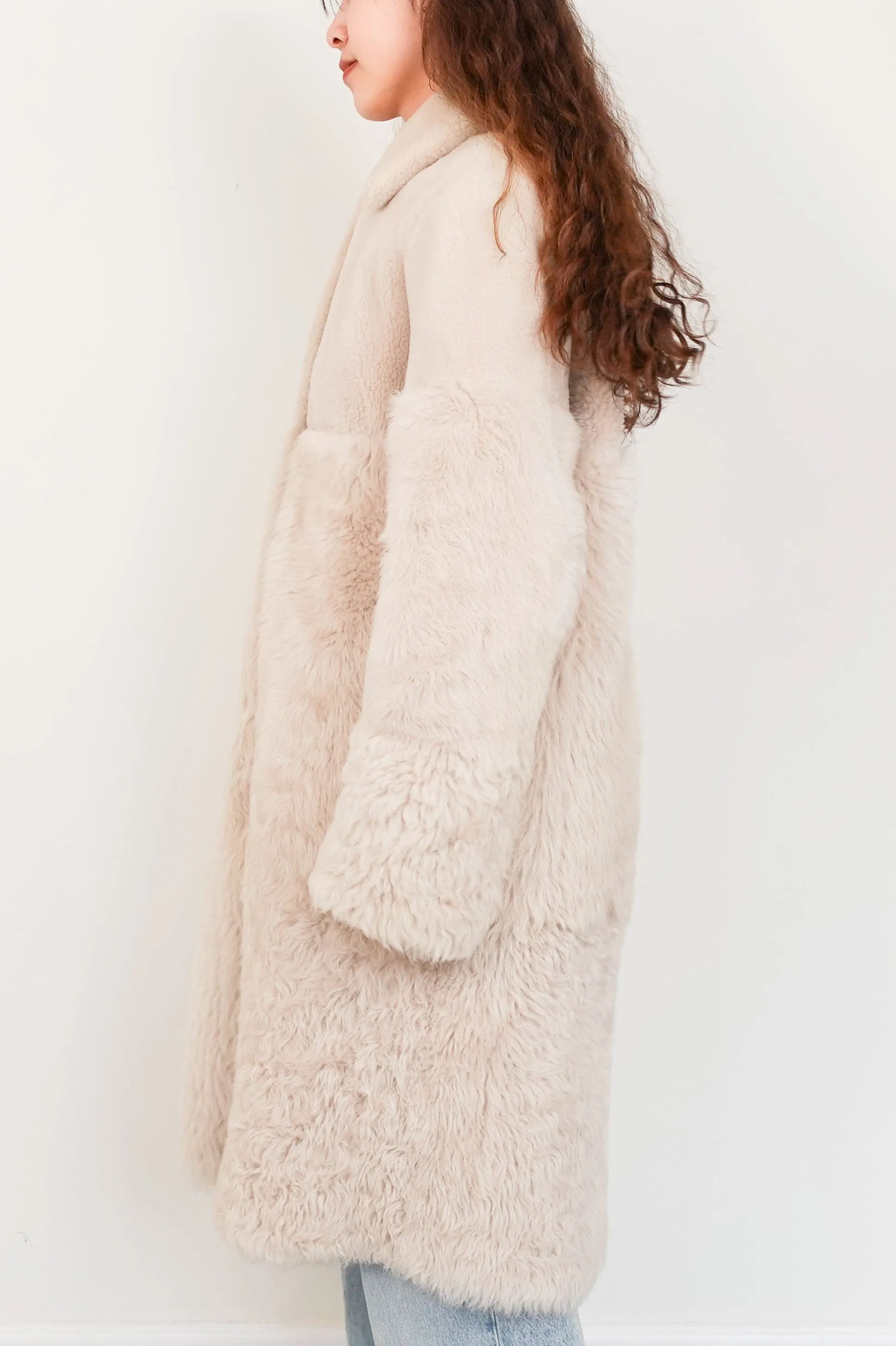 Beige shearling coat