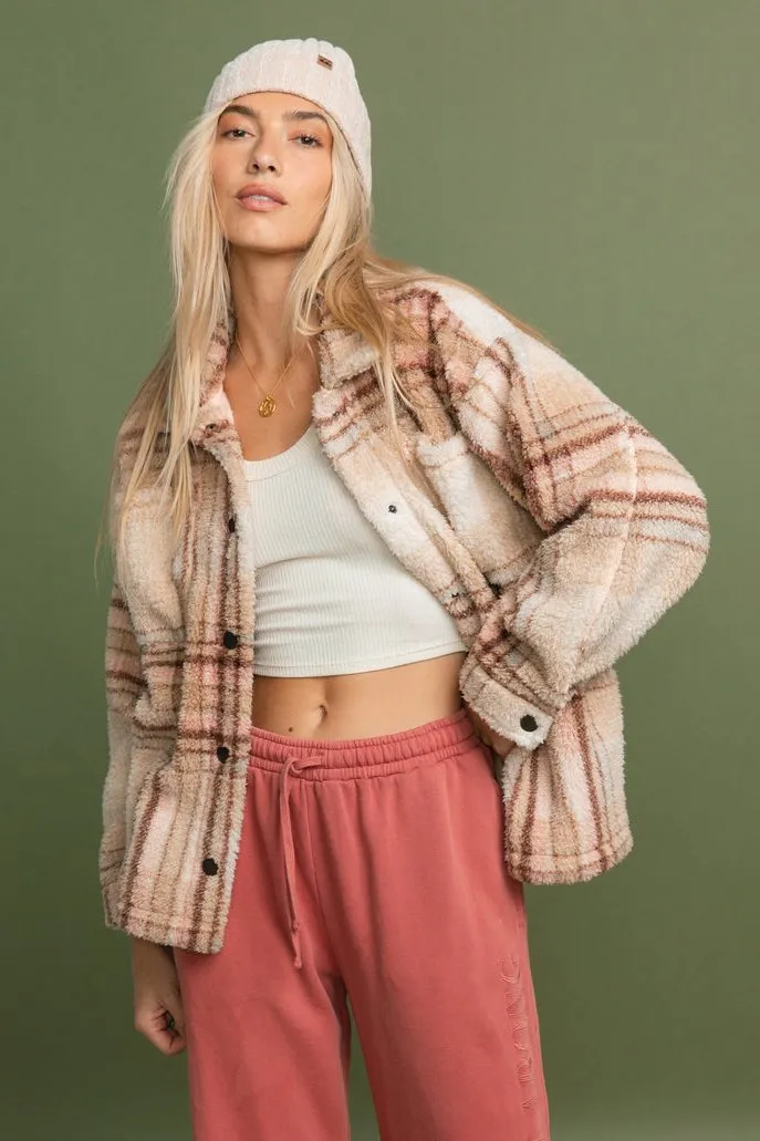 BILLABONG Sundown Plaid Sherpa Jacket