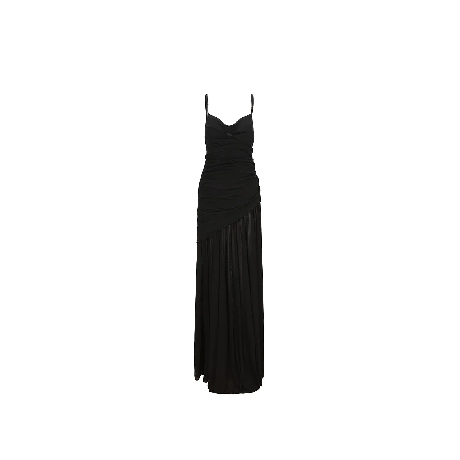 Black Knitted Swing Collar Maxi Dress