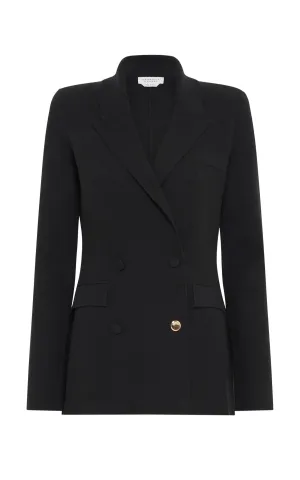 Bowen Knit Jacket in Black Merino Wool Cashmere