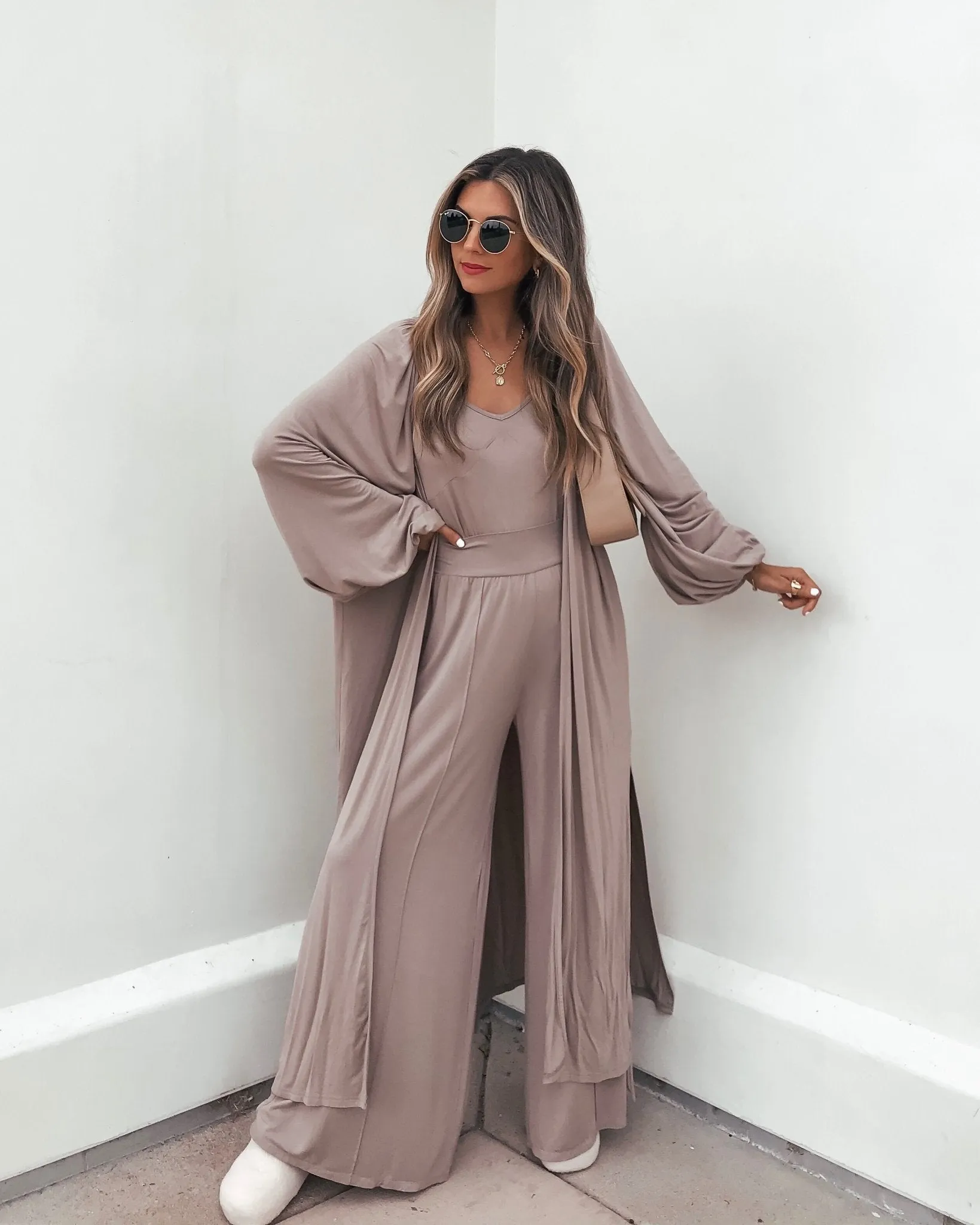 Buttery Soft Taupe Wide Leg Pants