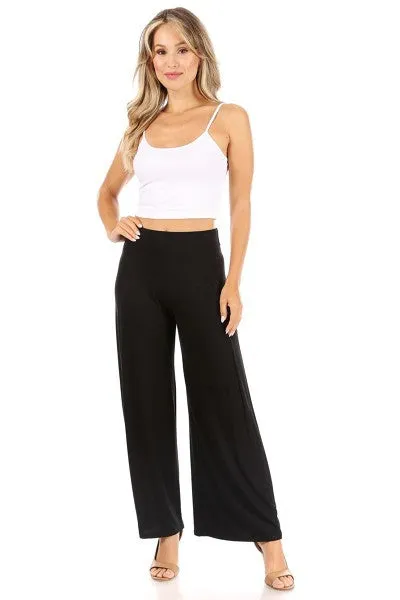 Carolyn | Solid Wide Leg Pants | Black