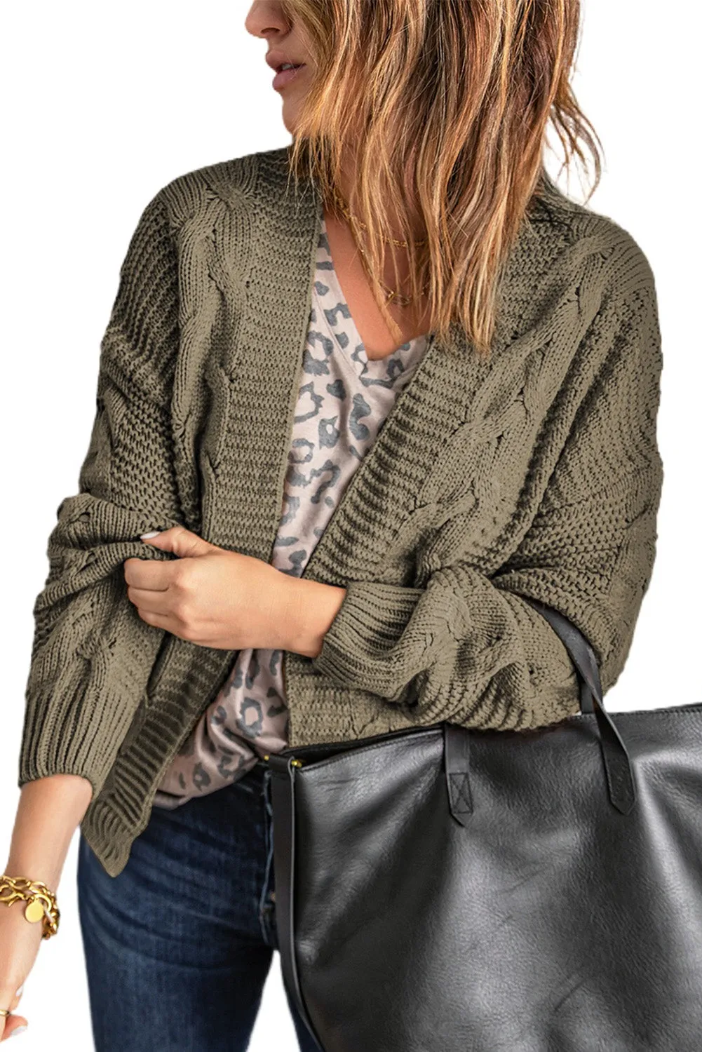 Chunky Wide Long Sleeve Knit Cardigan