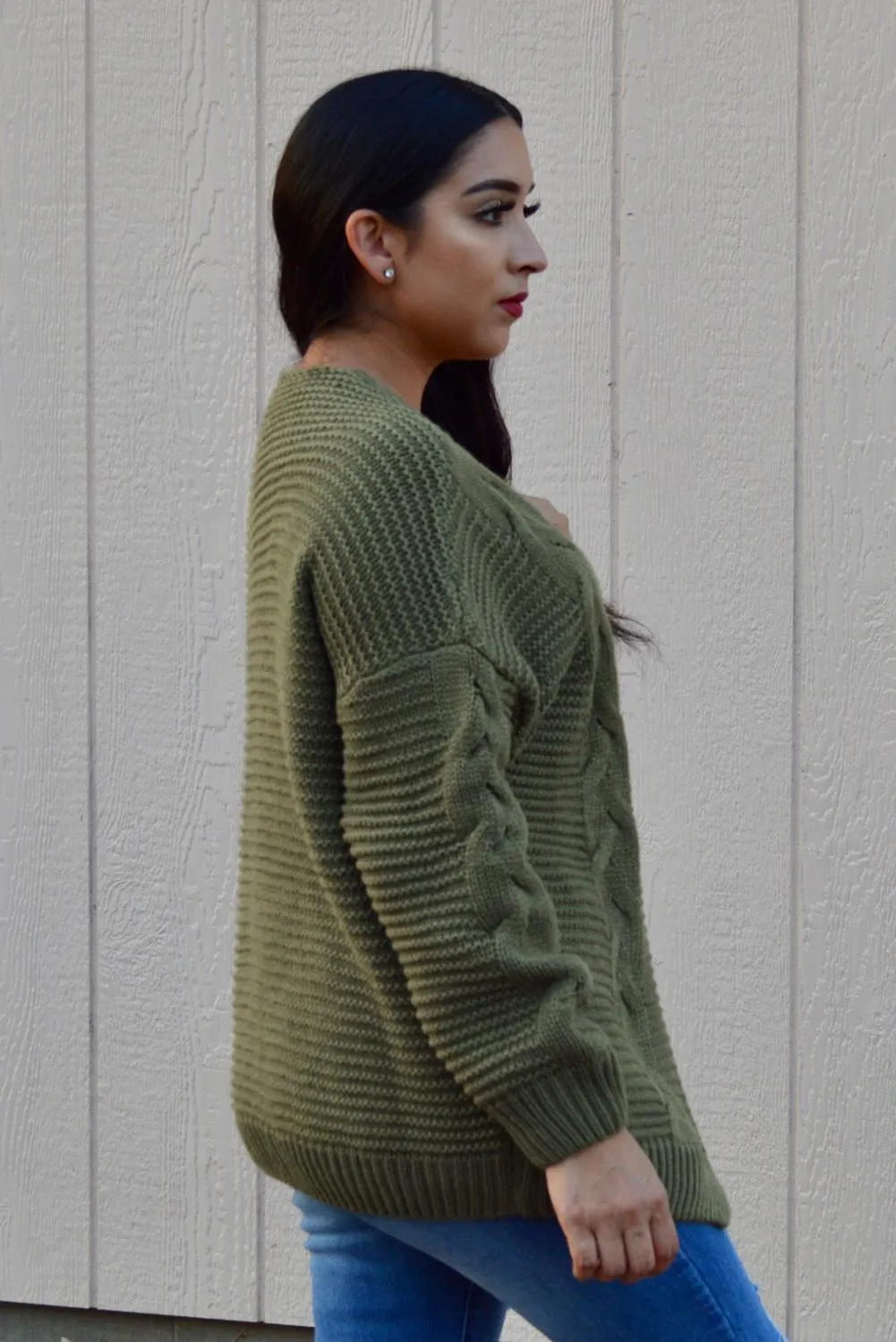 Chunky Wide Long Sleeve Knit Cardigan