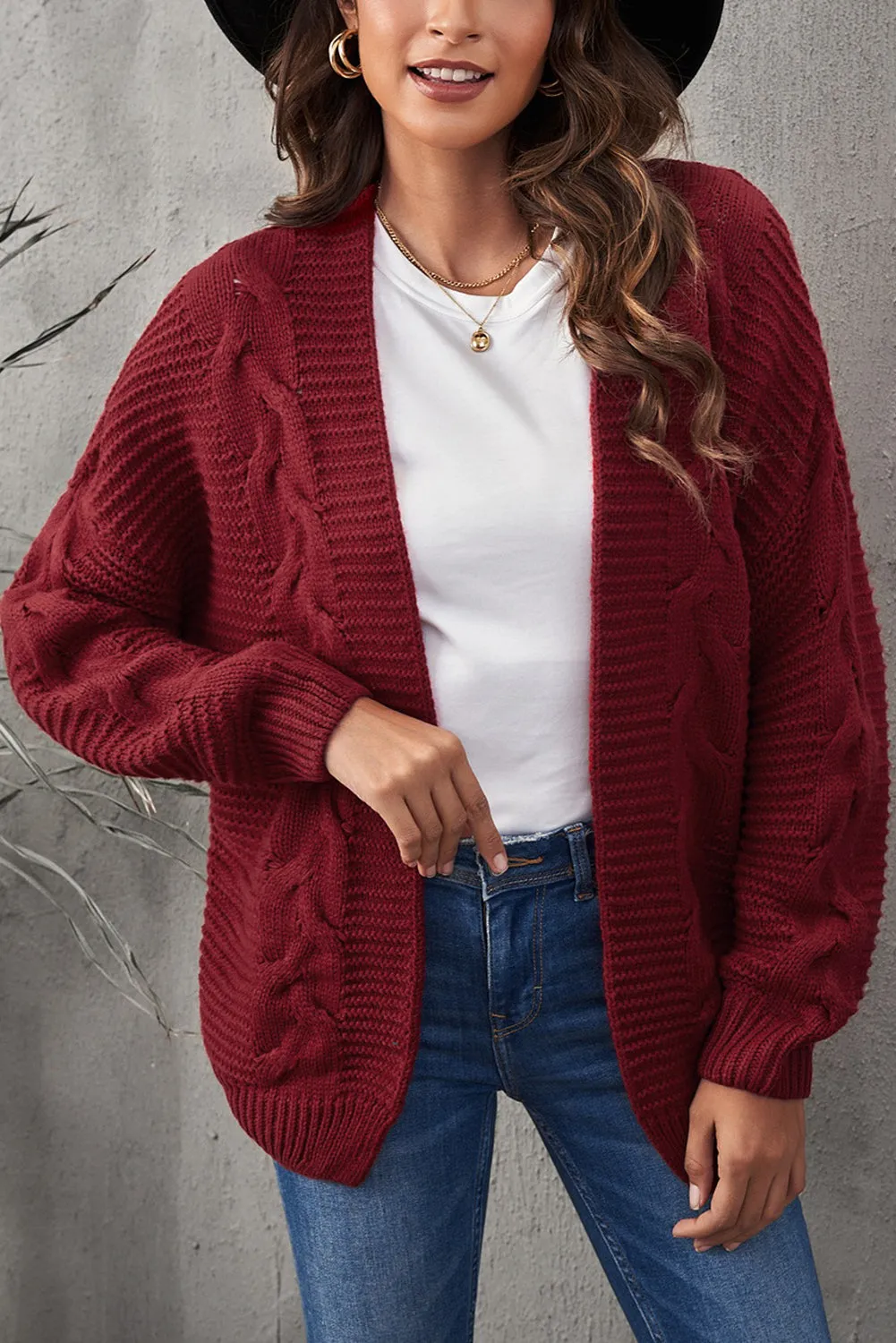 Chunky Wide Long Sleeve Knit Cardigan