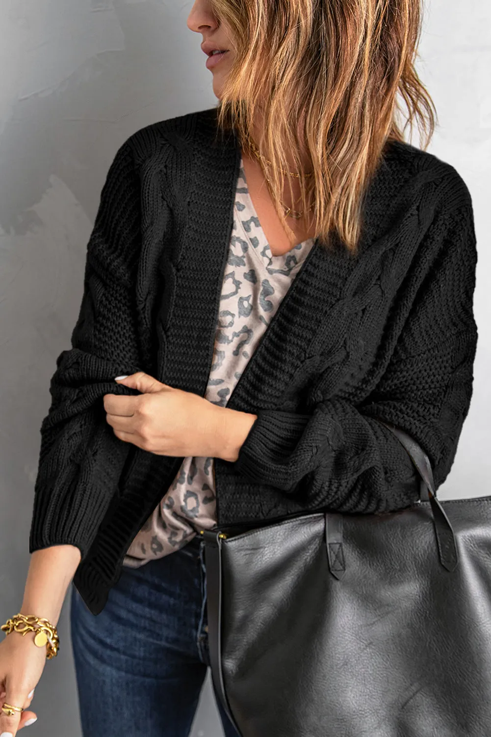 Chunky Wide Long Sleeve Knit Cardigan