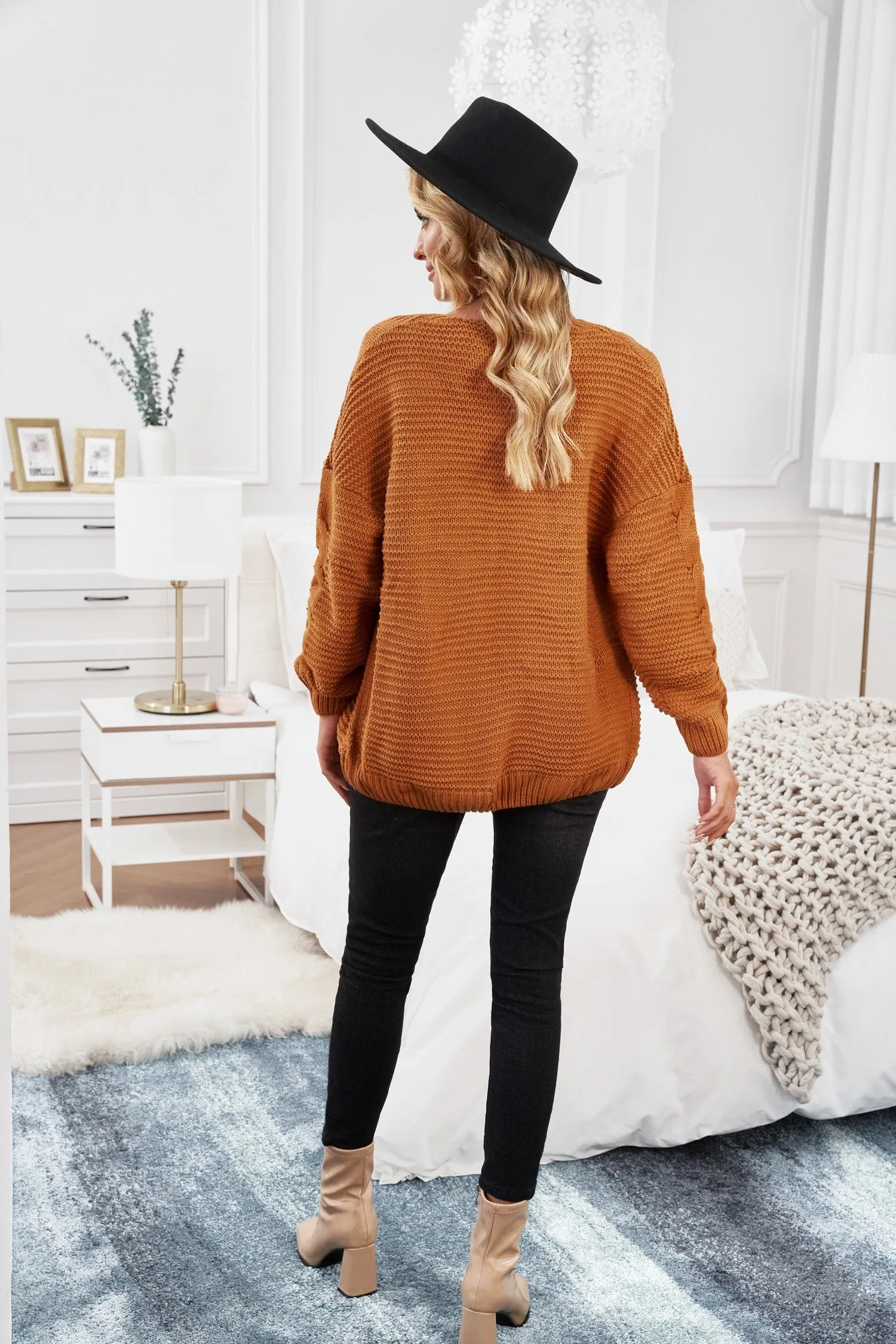 Chunky Wide Long Sleeve Knit Cardigan