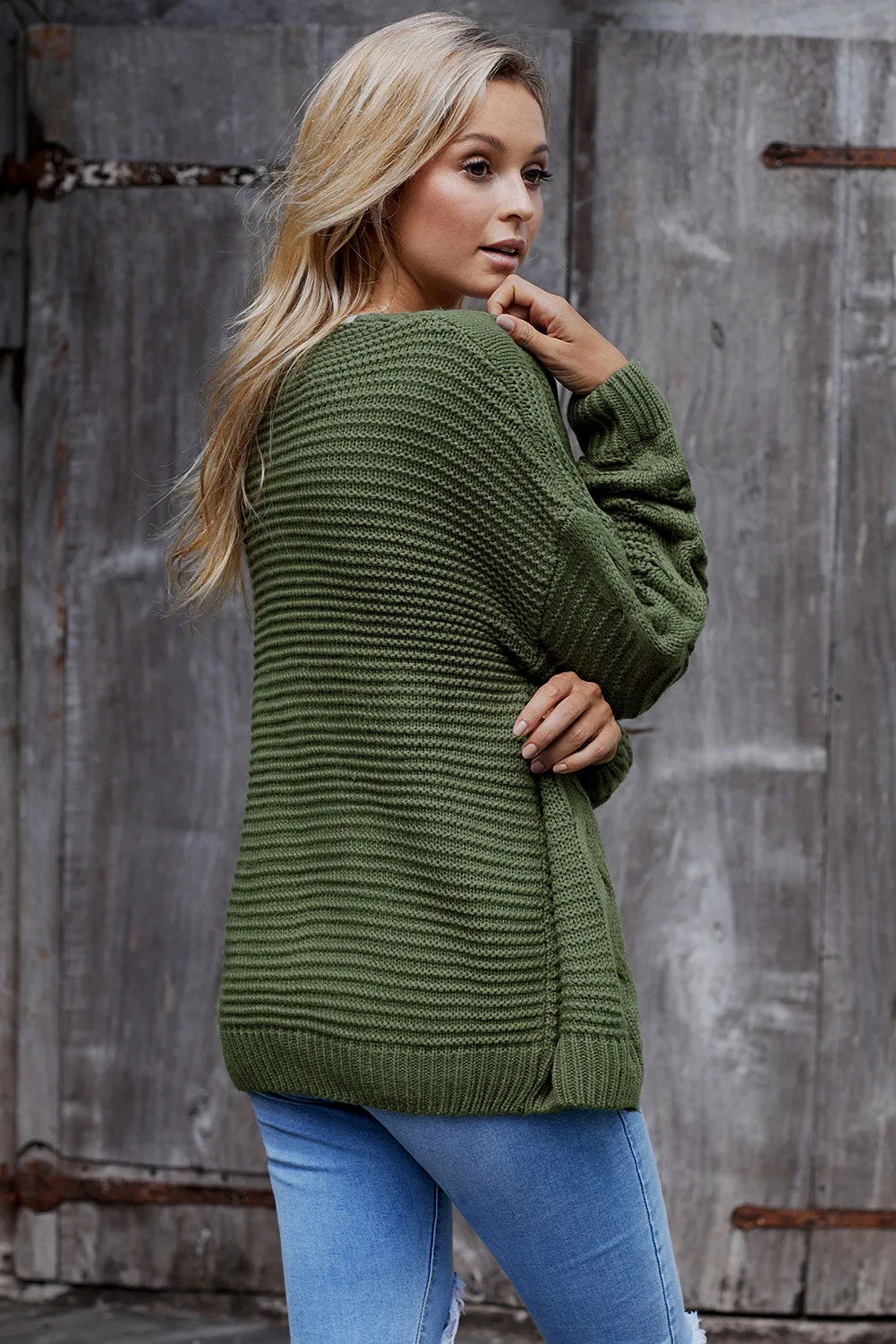 Chunky Wide Long Sleeve Knit Cardigan