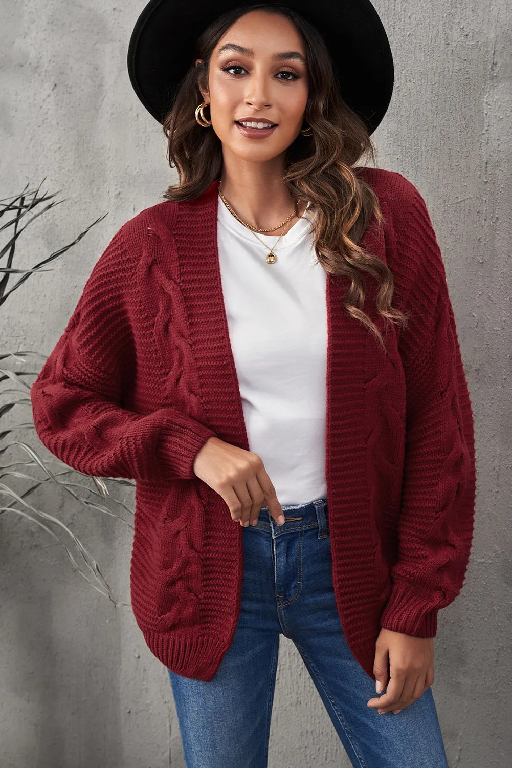 Chunky Wide Long Sleeve Knit Cardigan