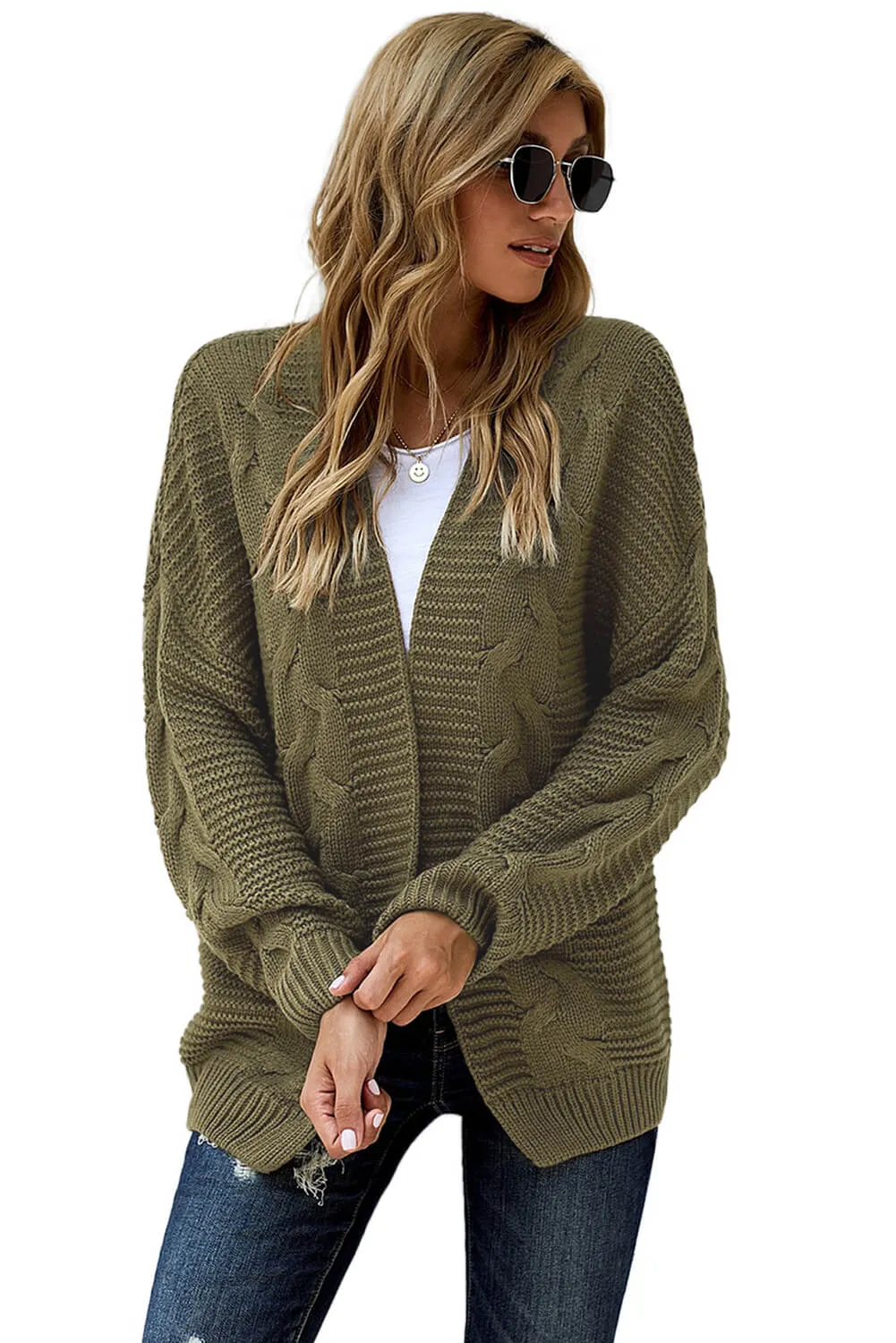 Chunky Wide Long Sleeve Knit Cardigan