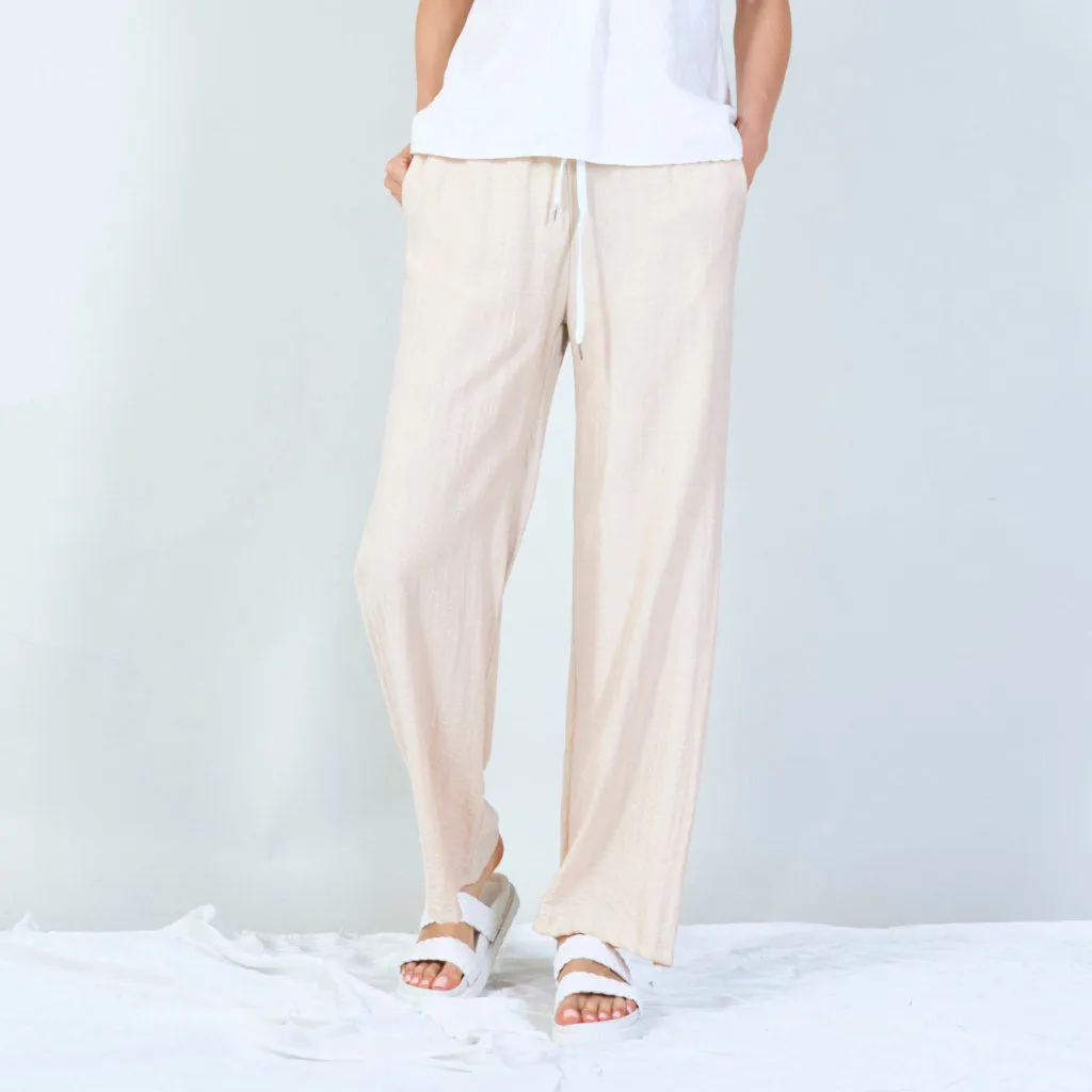 Comfortable wide-leg drawstring pants wholesale