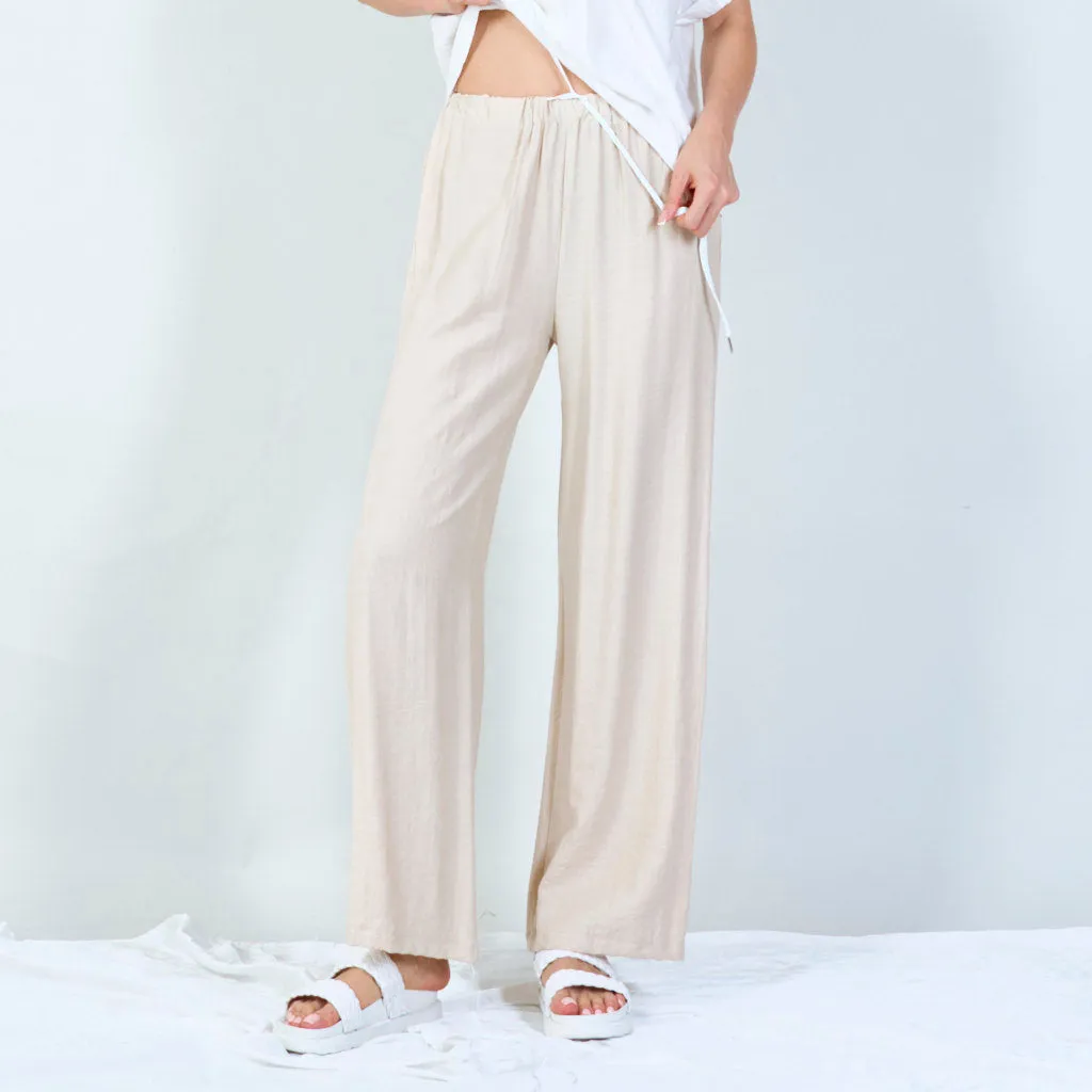 Comfortable wide-leg drawstring pants wholesale