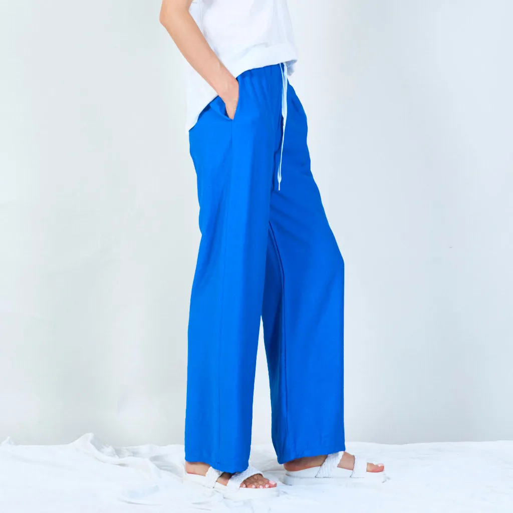 Comfortable wide-leg drawstring pants wholesale