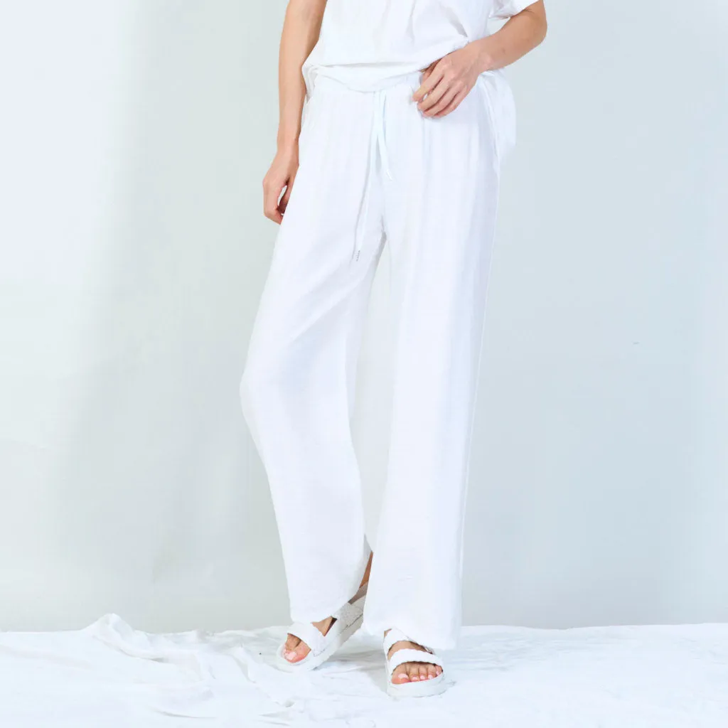 Comfortable wide-leg drawstring pants wholesale