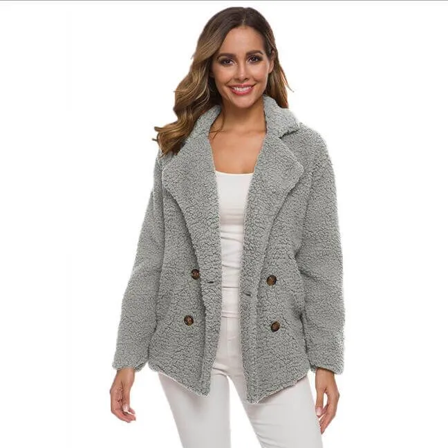 Cozy Fall Button Teddy Jacket  COLORS