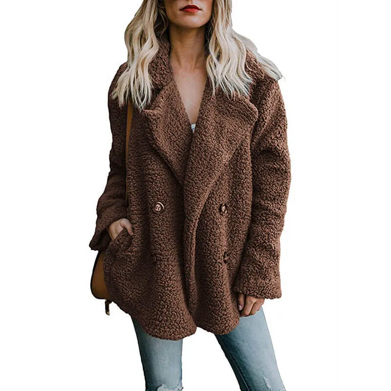 Cozy Fall Button Teddy Jacket  COLORS