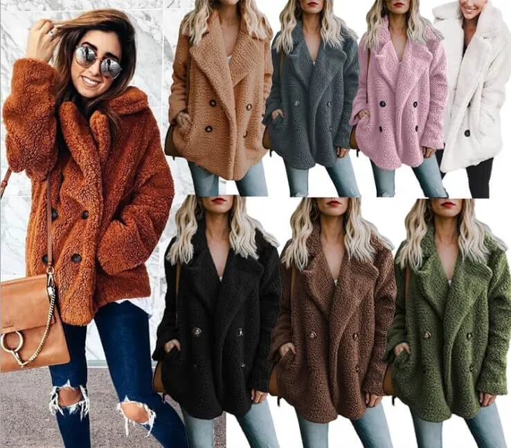 Cozy Fall Button Teddy Jacket  COLORS