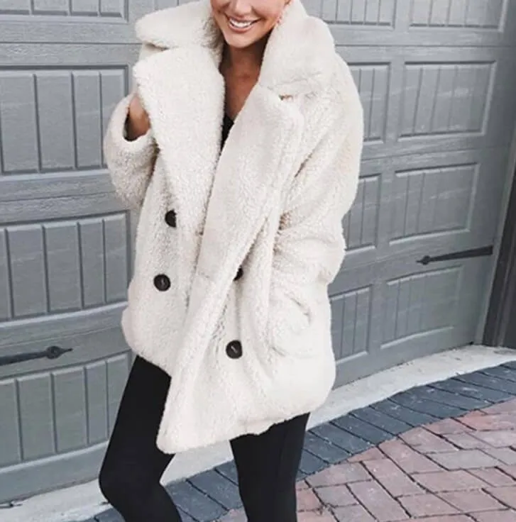 Cozy Fall Button Teddy Jacket  COLORS