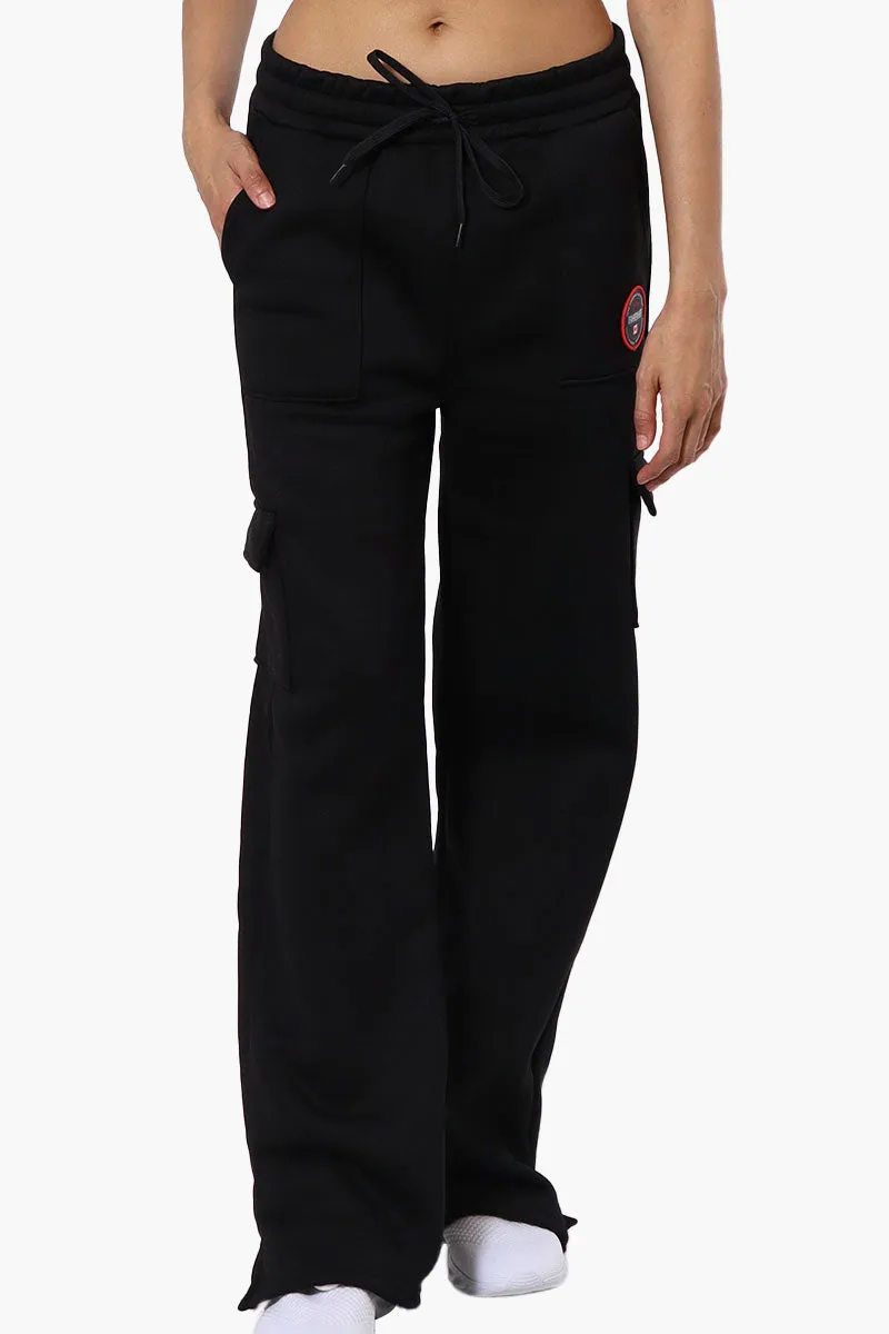 Fahrenheit Fleece Tie Waist Cargo Sweatpants - Black