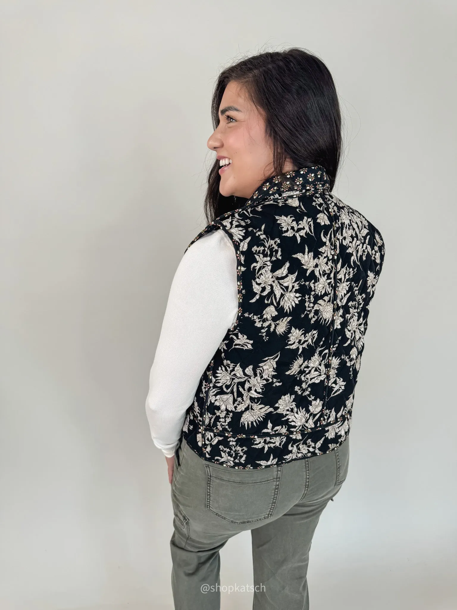 Fiona Floral Quilted Vest