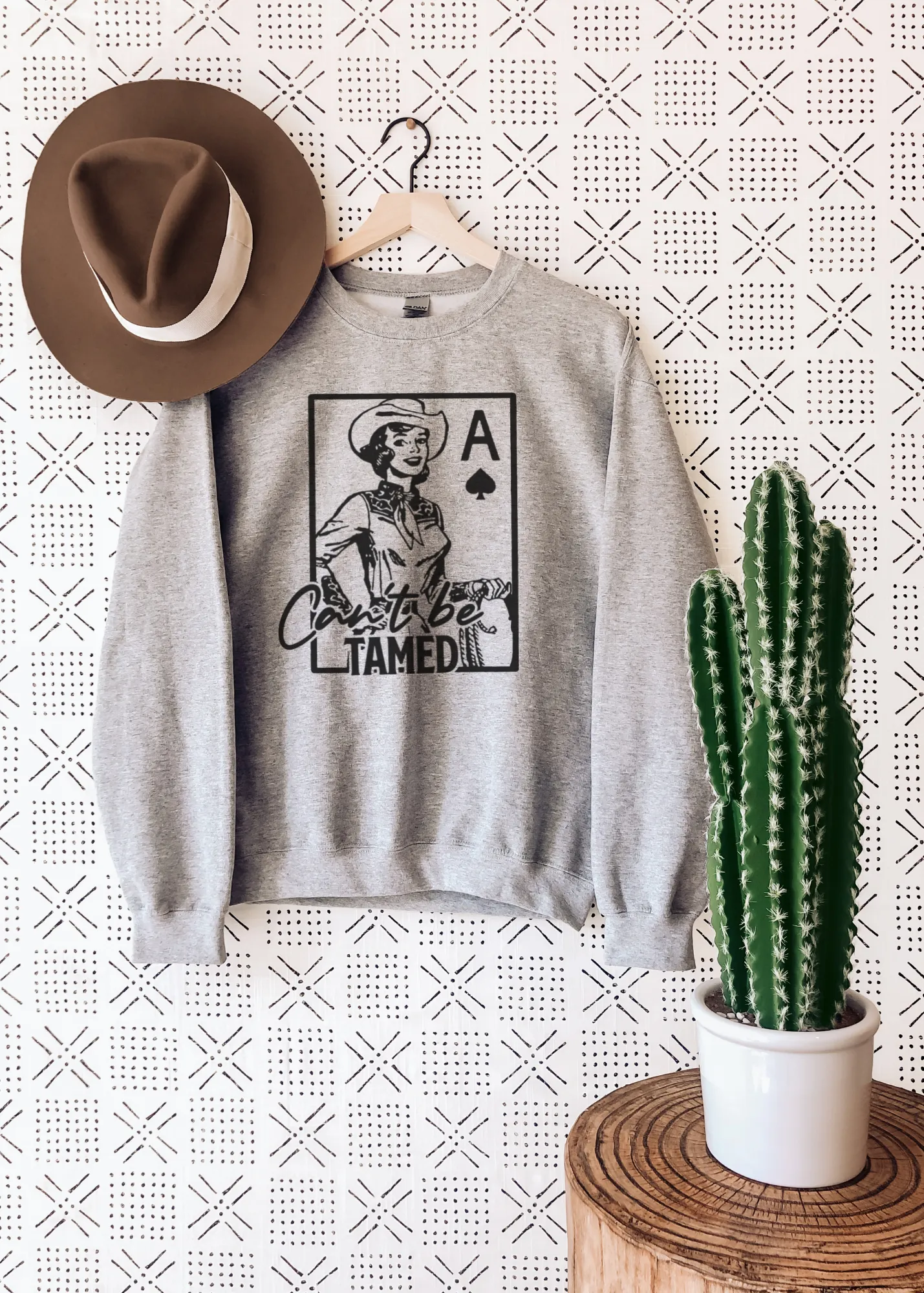 Gray Can't Be Tamed Crewneck Sweatshirt