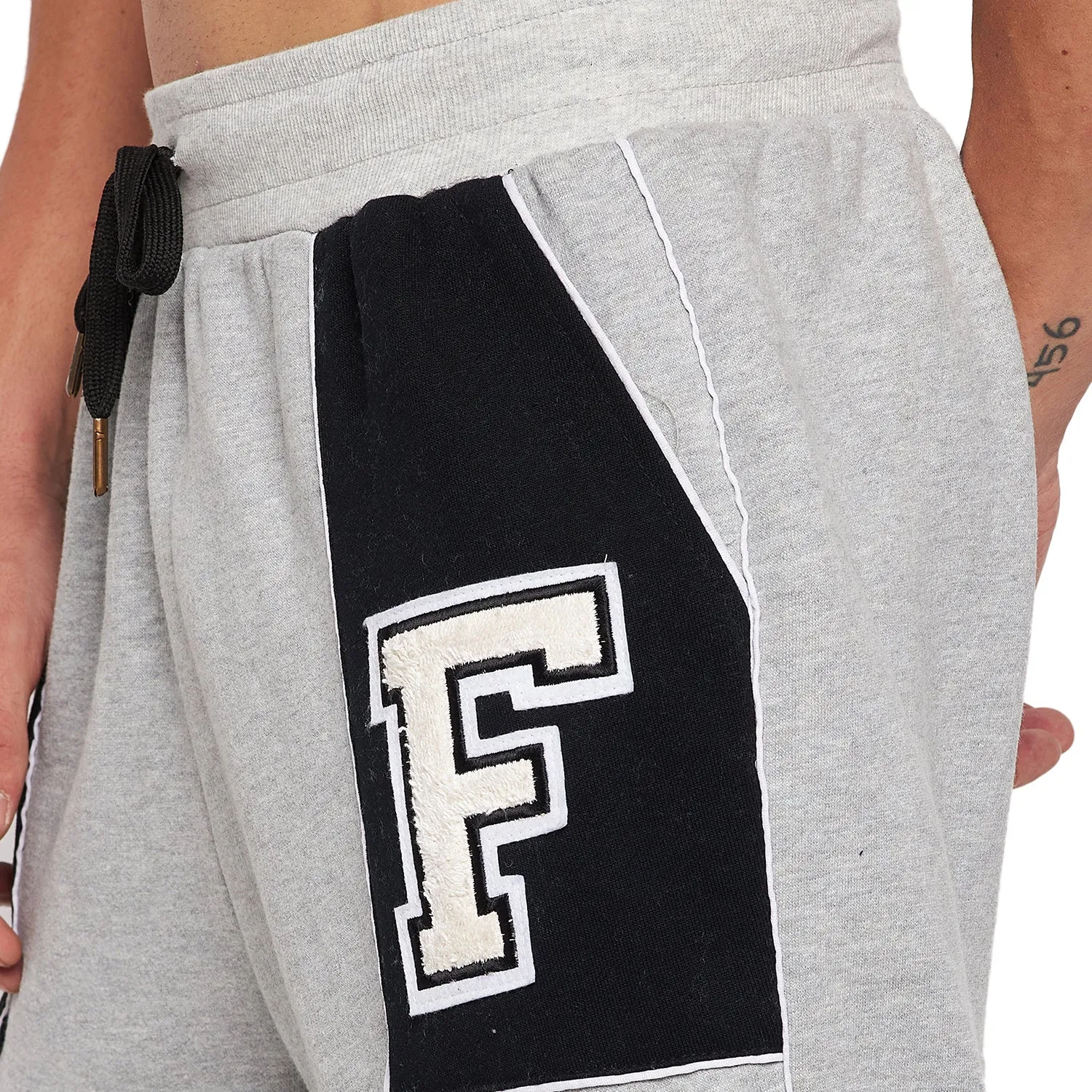 Grey Fleece Oversized Cargo Joggers