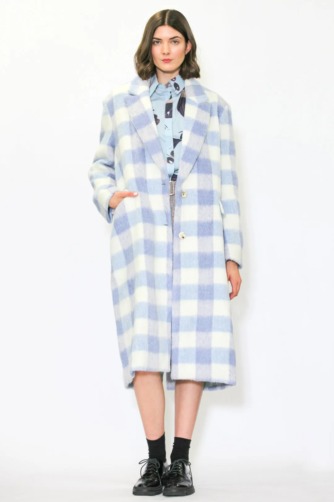 Heavy Wool Pastel Blue Coat