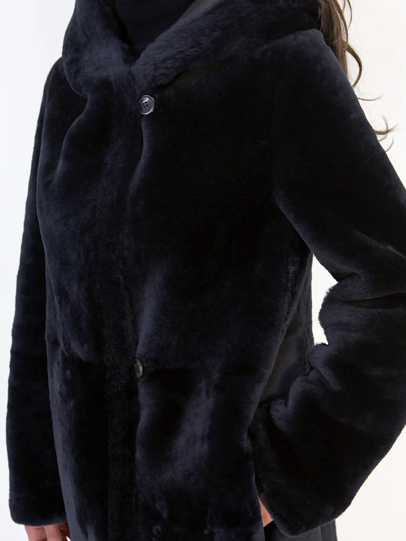 Isabelle Reversible Long Italian Merino Shearling Sheepskin Coat