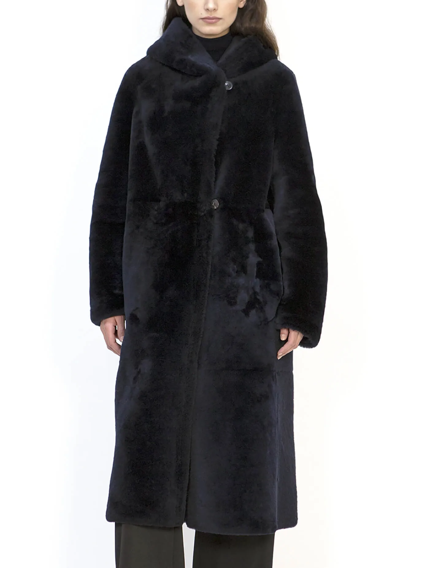 Isabelle Reversible Long Italian Merino Shearling Sheepskin Coat