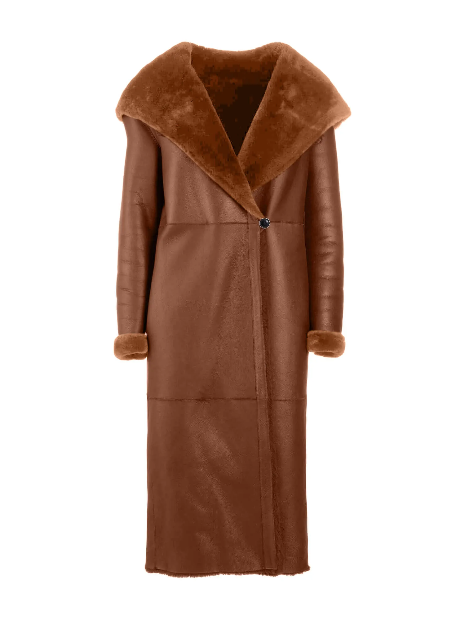 Isabelle Reversible Long Italian Merino Shearling Sheepskin Coat