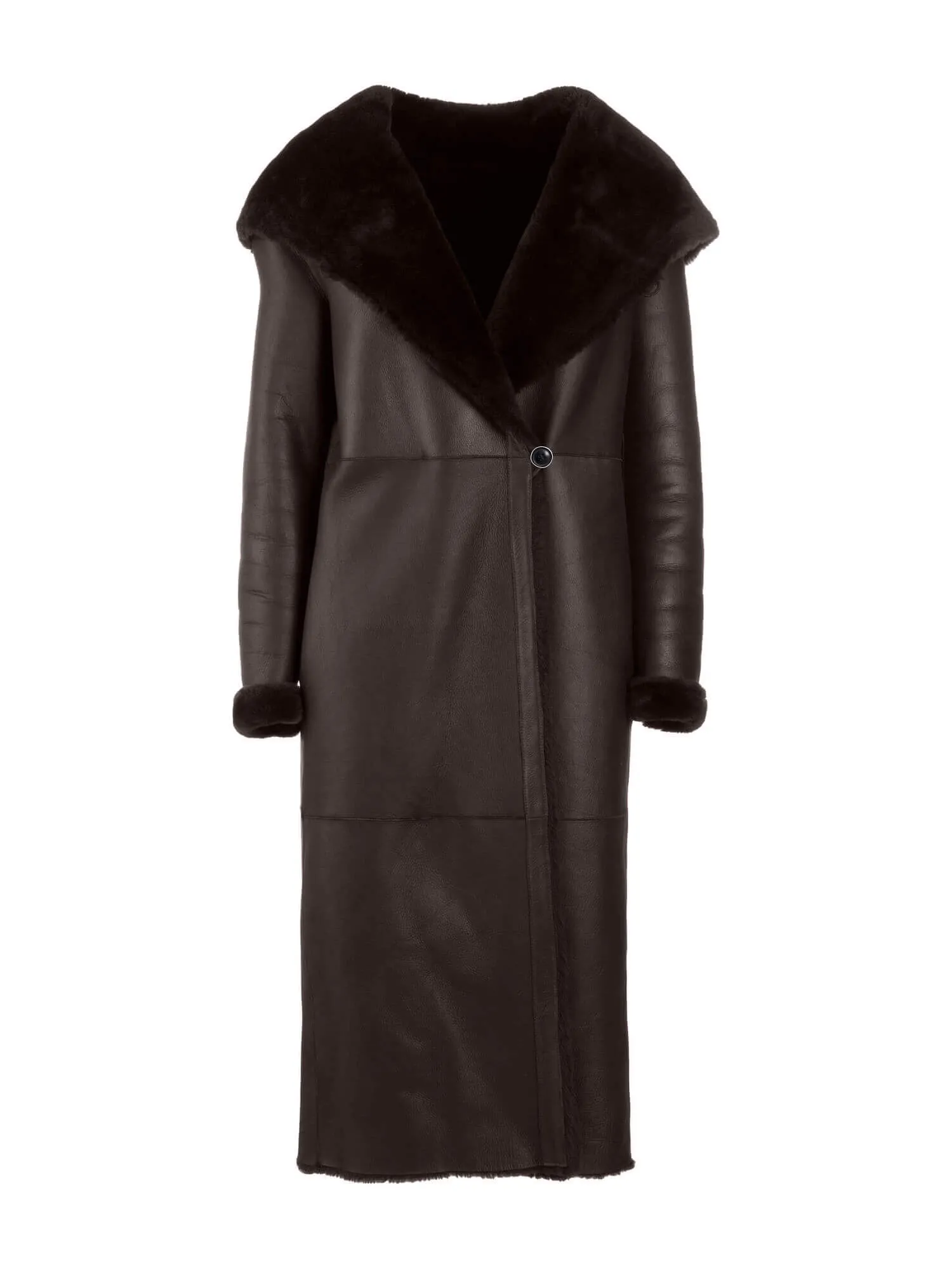 Isabelle Reversible Long Italian Merino Shearling Sheepskin Coat