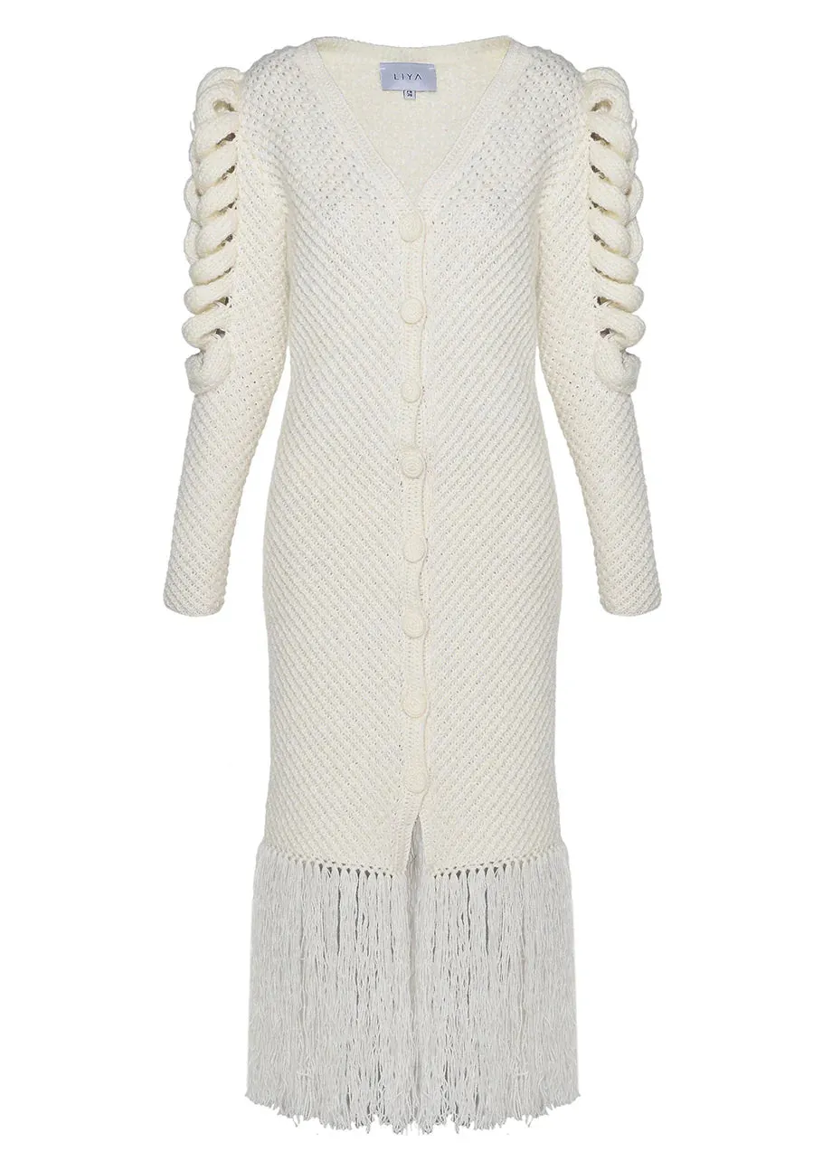 Ivory Fringe Dress