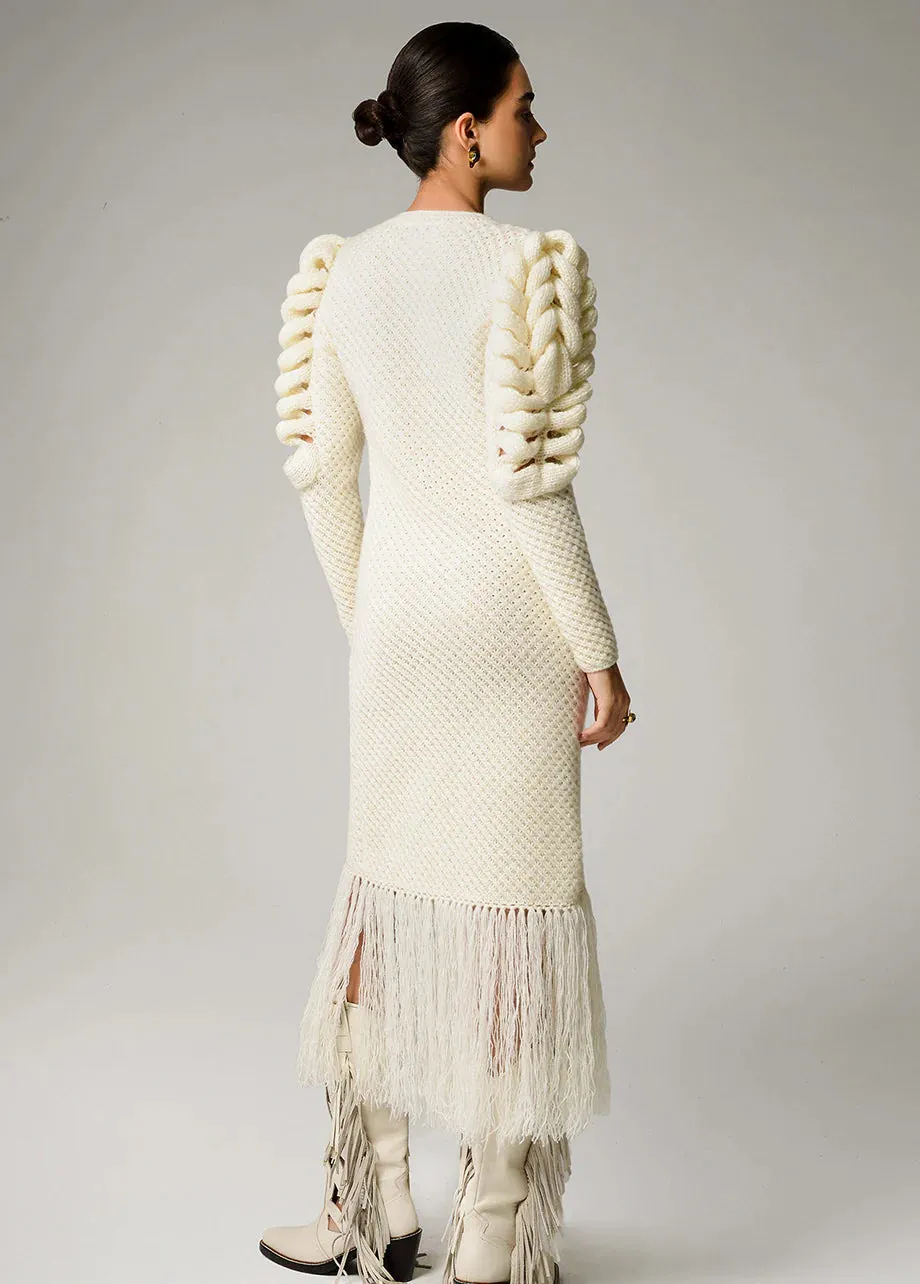 Ivory Fringe Dress