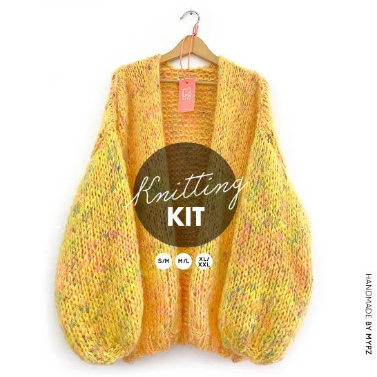 Knitting Kit - MYPZ Chunky Mohair Cardigan Yellow Pops No.15 (ENG-NL)