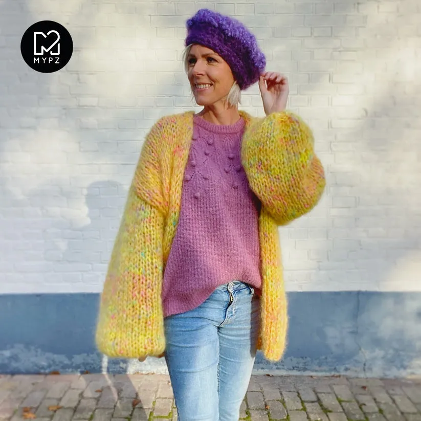 Knitting Kit - MYPZ Chunky Mohair Cardigan Yellow Pops No.15 (ENG-NL)