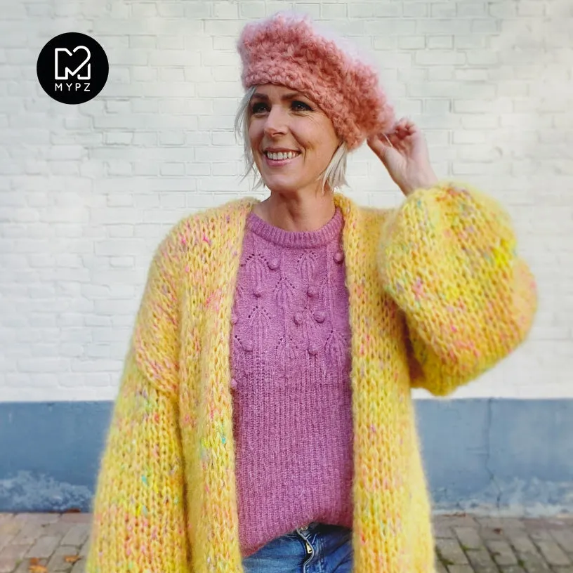 Knitting Kit - MYPZ Chunky Mohair Cardigan Yellow Pops No.15 (ENG-NL)