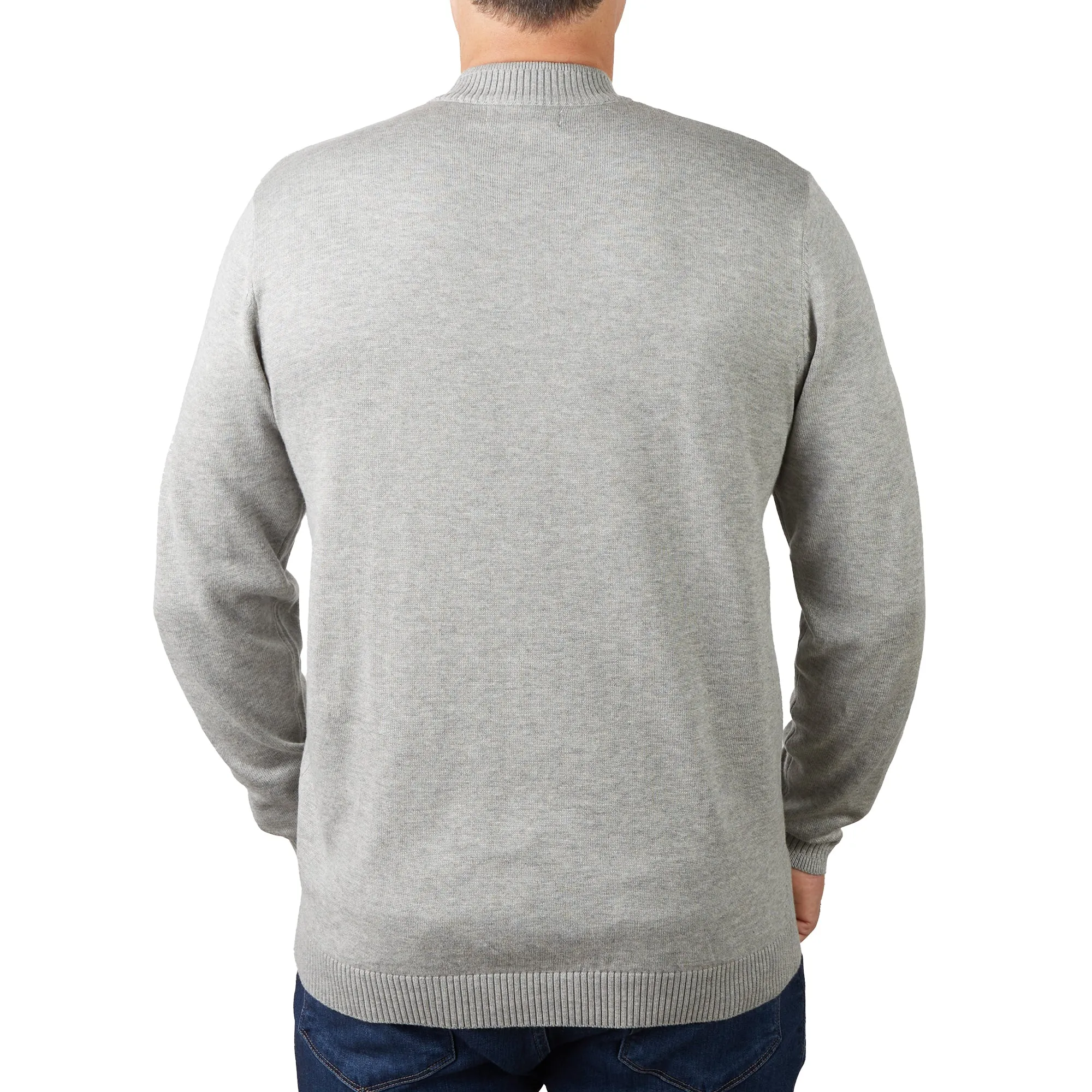 Long Sleeve Mock Neck Sweater by Lorenzo Franco - Light Grey