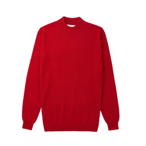 Long Sleeve Mock Neck Sweater by Lorenzo Franco - Red