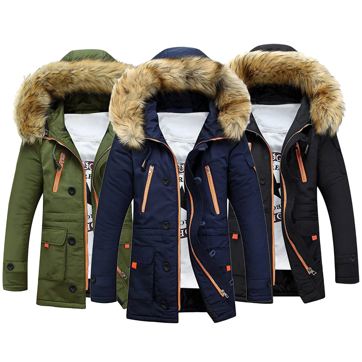 Men's Winter Hooded Down Coat Parkas